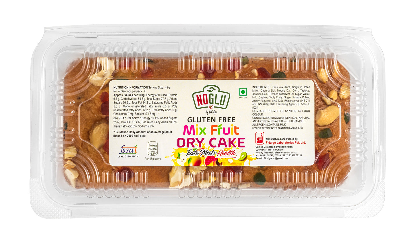 NOGLU (By Fidalgo) Gluten-Free Multigrain Mix Fruit Cake | 200gm