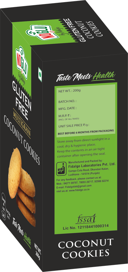 NOGLU (By Fidalgo) Gluten-Free Multigrain Coconut Cookies | 200gm | Certified Gluten-free