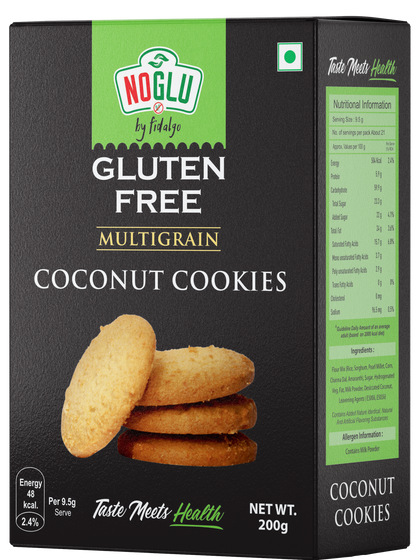 NOGLU (By Fidalgo) Gluten-Free Multigrain Coconut Cookies | 200gm | Certified Gluten-free