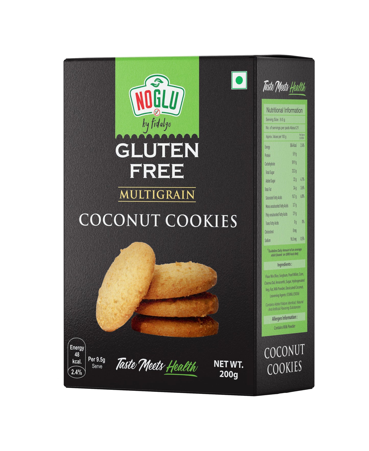 NOGLU (By Fidalgo) Gluten-Free Multigrain Coconut Cookies | 200gm | Certified Gluten-free