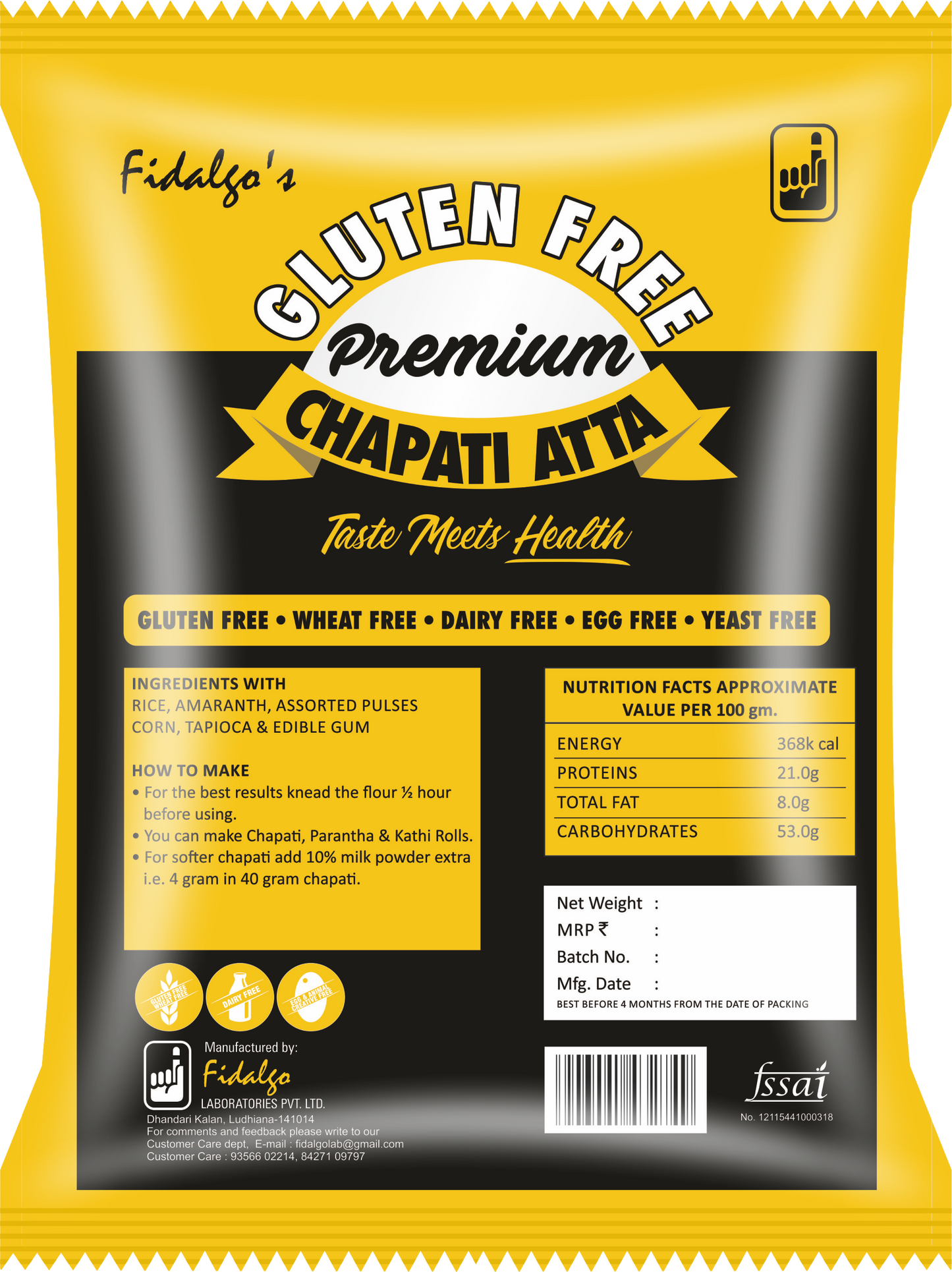 NOGLU Gluten-free Flour 5 Kg | 100% Certified Gluten-Free | Multigrain